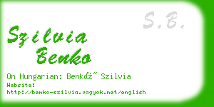 szilvia benko business card